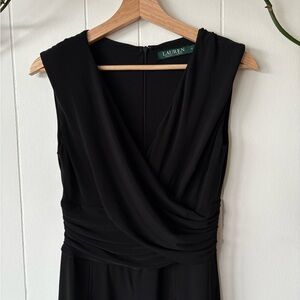 Lauren Ralph Lauren Black Sleeveless V-Neck Jumpsuit | Size 4